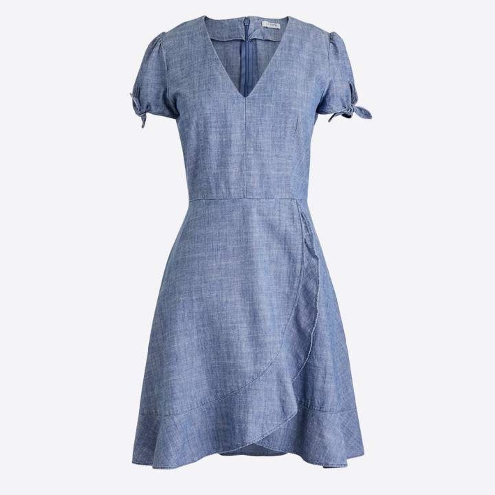 J Crew chambray faux wrap dress